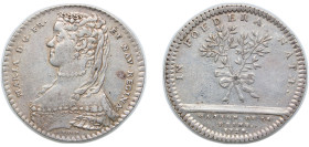France Kingdom 1728 Jeton - Marie Leszczynska - Maison de la Reine Silver 7.33g VF F 13317