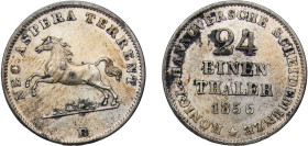 Germany Kingdom of Hannover German states 1856 B 1⁄24 Thaler - George V Billon Hanover Mint 1.94g AU KM 227