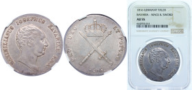 Germany Kingdom of Bavaria German states 1816 1 Kronenthaler - Maximilian I Joseph Silver (.868) Munich Mint (2261286) 29.34g NGC AU 55 KM 706
