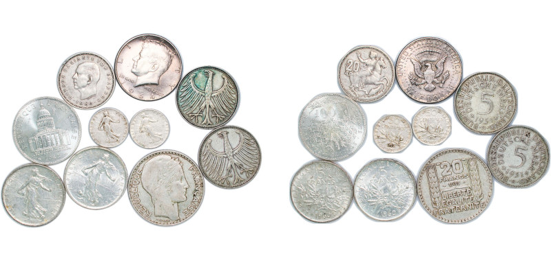 Germany 20th Century Silver Coinage (10 Lots weight for all 106gr) XF