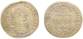 Germany Free imperial city of Nürnberg Holy Roman Empire 1658 - 1711 Louis XIV (Cornelius Lauffer) Brass 2.87g VF NJ 2 315