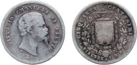 Italy United Provinces of Central Italy Italian states 1860 G FIRENZE 50 Centesimi - Victor Emmanuel II (Florence) Silver (.900) Florence Mint (243000...