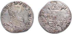 Low countries feudal Duchy of Brabant Spanish possession 156? ⅕ Daalder "Philipsdaalder" - Philip II Silver (.833) Antwerp Mint 5.8g VF GH 212-1 GH 21...