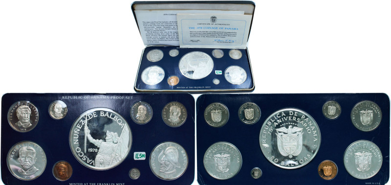 Panama Republic 1978 FM Coinage Set (9 Lots) The Franklin Mint (2500) PF