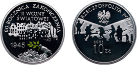 Poland Third Republic 2005 MW 10 Zlotys (Ending of II World War) Silver (.925) Warsaw Mint (70000) 14.3g PF Y 554