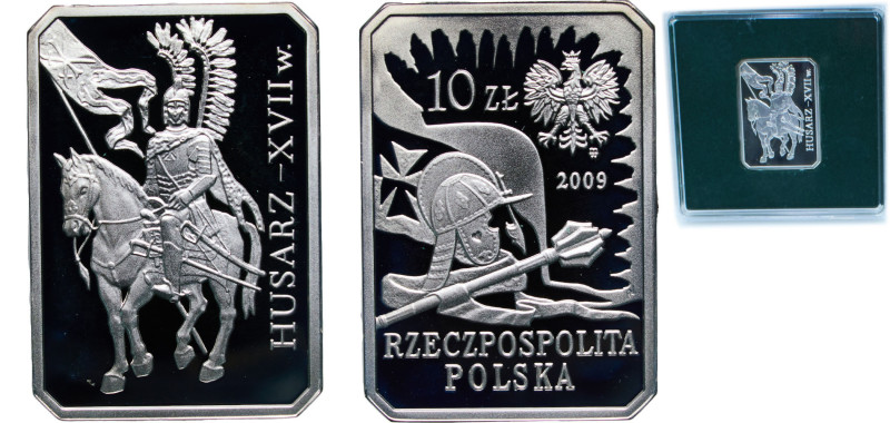 Poland Third Republic 2009 MW 10 Zlotys (Husarz XVII w.) Silver (.925) Warsaw Mi...