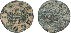 Portugal Kingdom 1438 - 1481 ½ Real Preto - Afonso V Copper Lisbon Mint 1g VF Gomes A5 04
