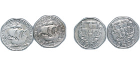 Portugal Second Republic 1932-1937 5 Escudos (2 Lots) Silver (.650) Lisbon Mint VF KM 581 Gomes R 35