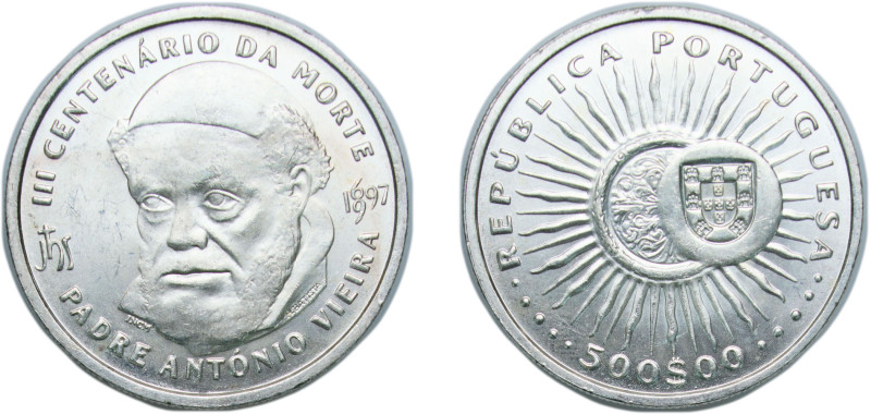 Portugal Third Republic 1997 INCM 500 Escudos (Padre António Vieira) Silver (.50...