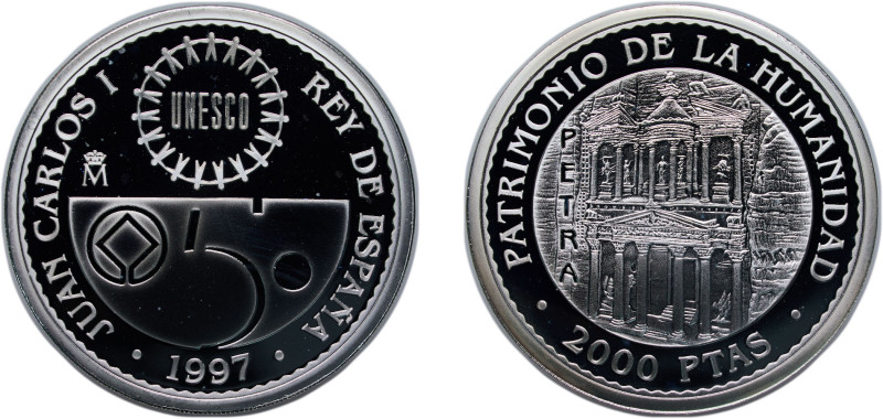 Spain Kingdom 1997 M 2000 Pesetas (Petra) Silver (.925) Madrid Mint (30000) 27.2...