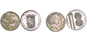 Spain ND Medal (2 Lots) Weight all 6.4gr Silver XF