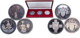 Spain ND Barcelona Medal Set (3 Lots) Weight all 75gr Silver UNC