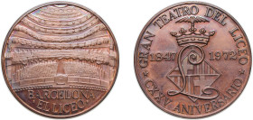 Spain Nationalist Government 1972 Medal - Francisco Franco (Baecelona el Liceo 125th anniversary) Bronze 27.1g UNC