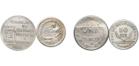 Spain Second Republic 1937 Spanish civil war Coinage Set (2 Lots) Copper-nickel VF