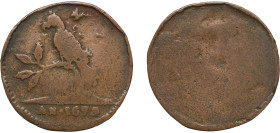 Suriname Dutch colony 1679 4 Duiten "Papegaaitje" (Uniface; 4 leaves) Copper 2.5g VF KM 8 Scholt II 1434c