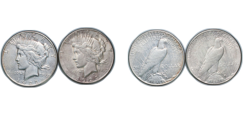 United States Federal republic 1923 S 1 Dollar "Peace Dollar" (2 Lots) Silver (....