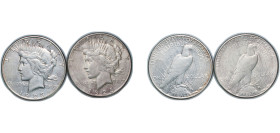 United States Federal republic 1923 S 1 Dollar "Peace Dollar" (2 Lots) Silver (.900) San Francisco Mint (19020000) VF KM 150
