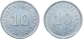 United States pre-federal and private/territorial 1935 10 Cents (Alaska) Aluminium AU PCGS 20022