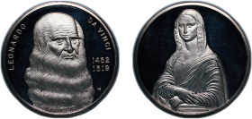 United States ND Medal - LEONARDO DA VINCI & Mona Lisa 5 oz Silver (.999) 155.5g PF