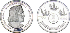 United States Federal republic 1992 Medal - Discovery of the Americas 1 Troy ounces Silver (.999) 31.17g PF