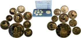 Vatican City City State 2012 Coinage Set - Benedict XVI (9 Lots) Gold plated copper (2000) PF