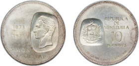 Venezuela Fourth Republic 1973 10 Bolívares (Bolivar coins) Silver (.900) Ottawa Mint (2000000) 30.56g UNC Y 45 NCV mv10bs-ba