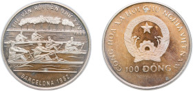 Vietnam Socialist Republic 1989 100 Đồng (Summer Olympics Barcelona 1992) Silver (.999) (10000) 16g PF KM 31 Schön 91