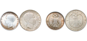 Yugoslavia Kingdom 1938 Dinara - Peter II (2 Lots) Silver AU KM 23 Schön 18