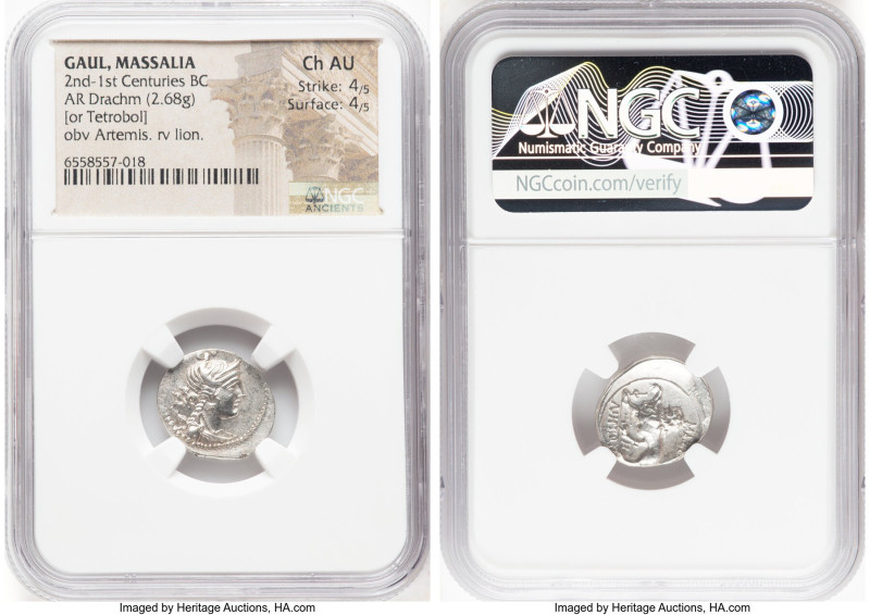 GAUL. Massalia. Ca. 2nd-1st centuries BC. AR drachm (17mm, 2.68 gm, 3h). NGC Cho...