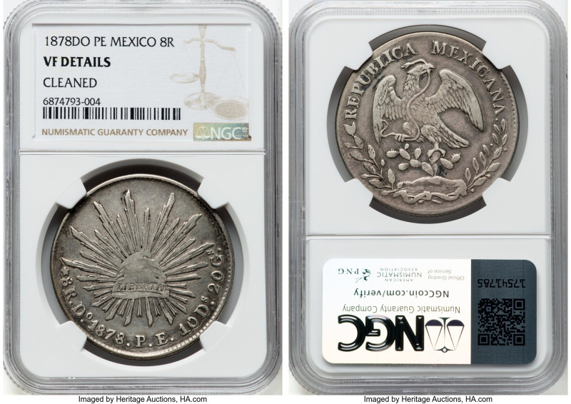 Republic 3-Piece Lot of Certified 8 Reales NGC, 1) 8 Reales 1878 Do-PE - VF Deta...