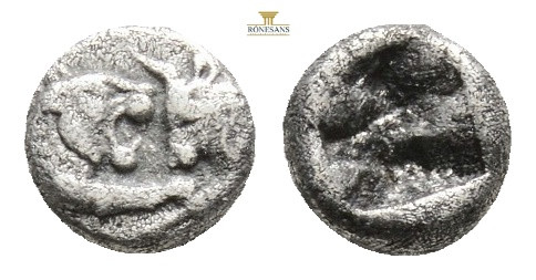 KINGS of LYDIA. Kroisos.Circa 560-546 BC.AR 1/12 Stater. Sardes mint. 0,42 g. 6,...