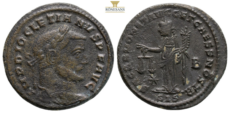 Diocletian Æ Follis Nummus. Siscia, AD 300. 8,6 g. 27,9 mm.