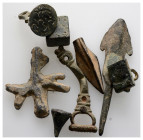 Ancient bronze figure, 8 pieces