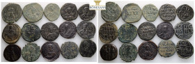 Ancient Bronze Coins, 15 Pieces, Sold As Seen, No Returns.