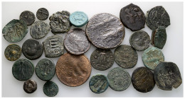Ancient Bronze Coins, 27 Pieces, Sold As Seen, No Returns.