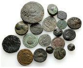 Ancient Bronze Coins, 19 Pieces, Sold As Seen, No Returns.