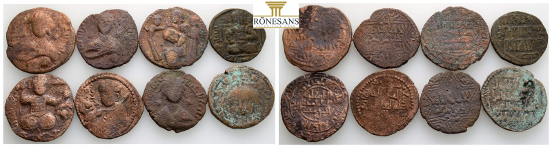 Ancient Bronze Coins, 8 Pieces, Sold As Seen, No Returns.