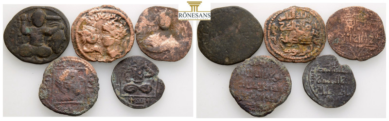 Ancient Bronze Coins, 5 Pieces, Sold As Seen, No Returns.