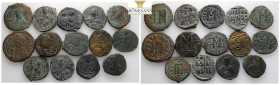 Ancient Bronze Coins, 14 Pieces, Sold As Seen, No Returns.