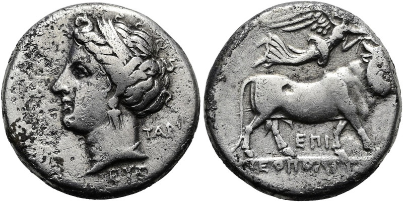 KAMPANIEN. NEAPOLIS Didrachme ø 20mm (7.07g). ca. 275 - 250 v. Chr. Vs.: Kopf de...