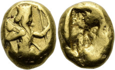 KÖNIGREICH DER ACHÄMENIDEN. Typ IIIb. Dareike ø 15mm (8.33g). Xerxes I. - Dareios II., 485 - 420 v. Chr. Mzst.Sardes. Vs.: Großkönig mit Kidaris, Boge...