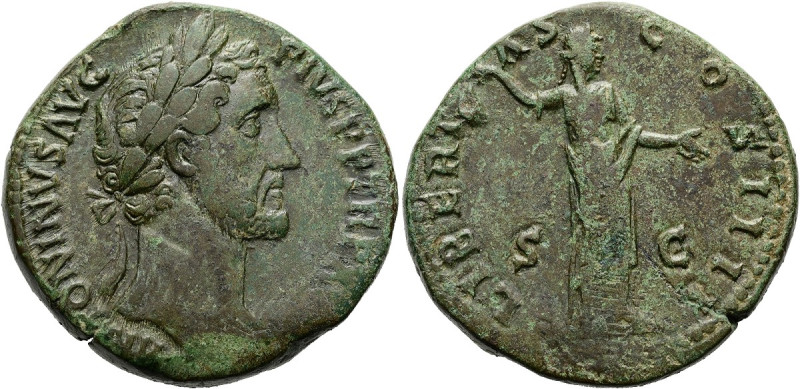 RÖMISCHE KAISERZEIT. Antoninus Pius, 138 - 161 n. Chr. Sesterz ø 32mm (24.72g). ...