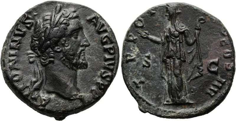 RÖMISCHE KAISERZEIT. Antoninus Pius, 138 - 161 n. Chr. As ø 26mm (9.25g). 147 n....