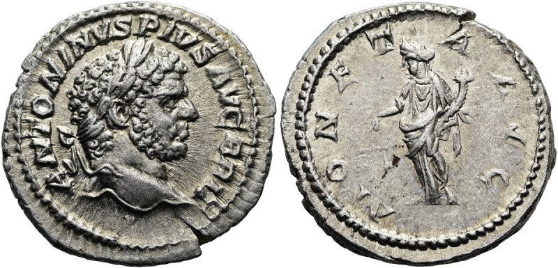 RÖMISCHE KAISERZEIT. Caracalla, 197 - 217 n. Chr. Denar ø 20mm (3.04g). 213 n. C...