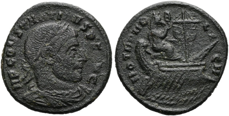 RÖMISCHE KAISERZEIT. 'Isis-Fest' Follis ø 17mm (2.45g). Geprägt unter Konstantin...