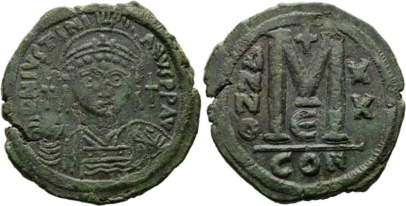 Iustinian I., 527 - 565 n. Chr. 40 Nummi ø 35mm (21.37g). 546 - 547 n. Chr. Mzst...