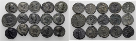 Denare. 2. / 3. Jh. n. Chr. Überwiegend AE-Animae verschiedener Kaiser von Vespasian und Trajan bis Caracalla. 15 Stück! Meist mit schöner, grüner Pat...