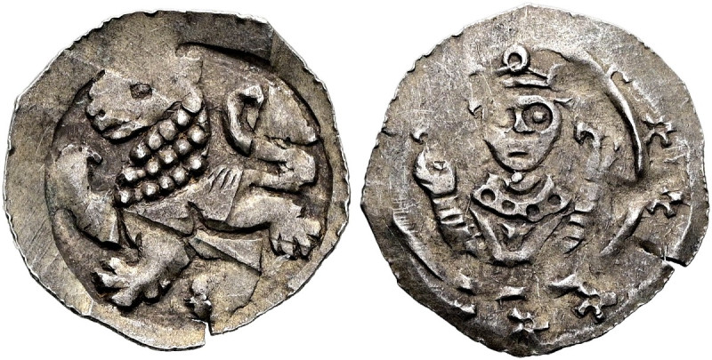 NÜRNBERG Friedrich II., 1212 - 1250. Dünnpfennig (0.83g). o.J., Nürnberg. Löwe s...