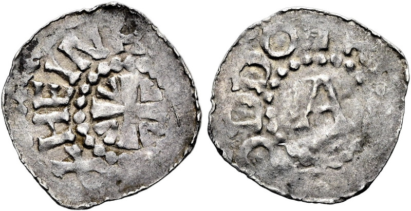 TRIER Erzbischof Poppo von Babenberg, 1016-1047. Denar (1.18g). o.J., Trier. Mit...