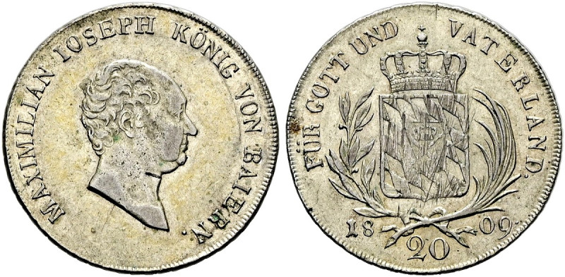 BAYERN Maximilian IV. (I.) Josef, 1799 - 1825. 20 Kreuzer (6.60g). 1809, München...